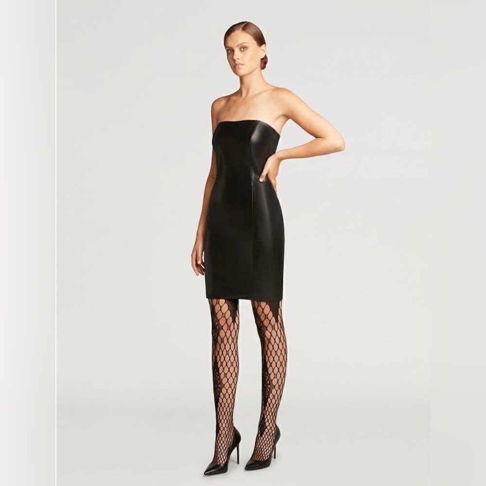 NWT Wolford Jo Tube Dress Vegan Leather Black size 10 🔥🔥🔥🔥🔥🔥🔥
